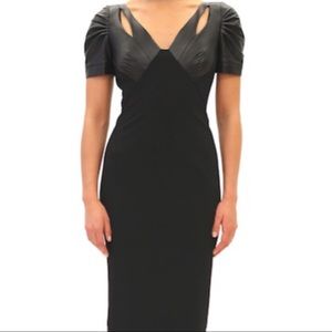 Black dress with leather